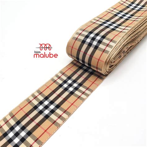 pequeno fita xadrez burberry barato|Fita Tecido Polyester Xadrez Sanding Burberry 38mm (3 metros).